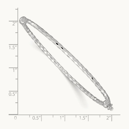 Textured Hinged Bangle Bracelet, 14K White Gold