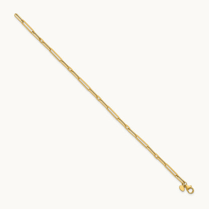 Polished 7.5in Paperclip Link Bracelet, 14K