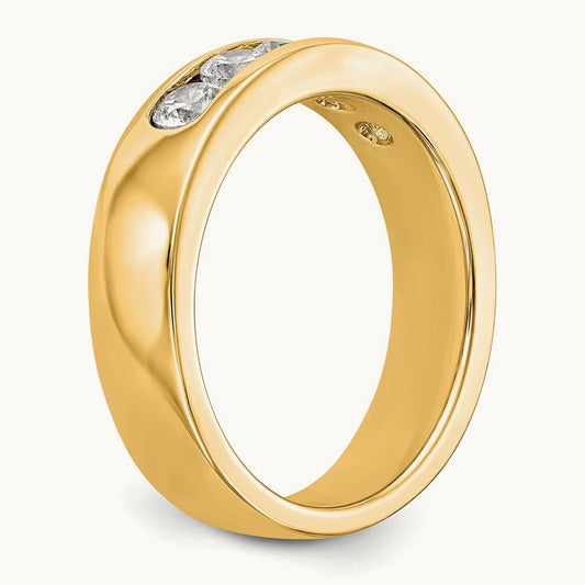 Setting: 5- Stone Closed Channel Band Mounting, 3.4mm, 14K Gold — 14K Yellow Gold