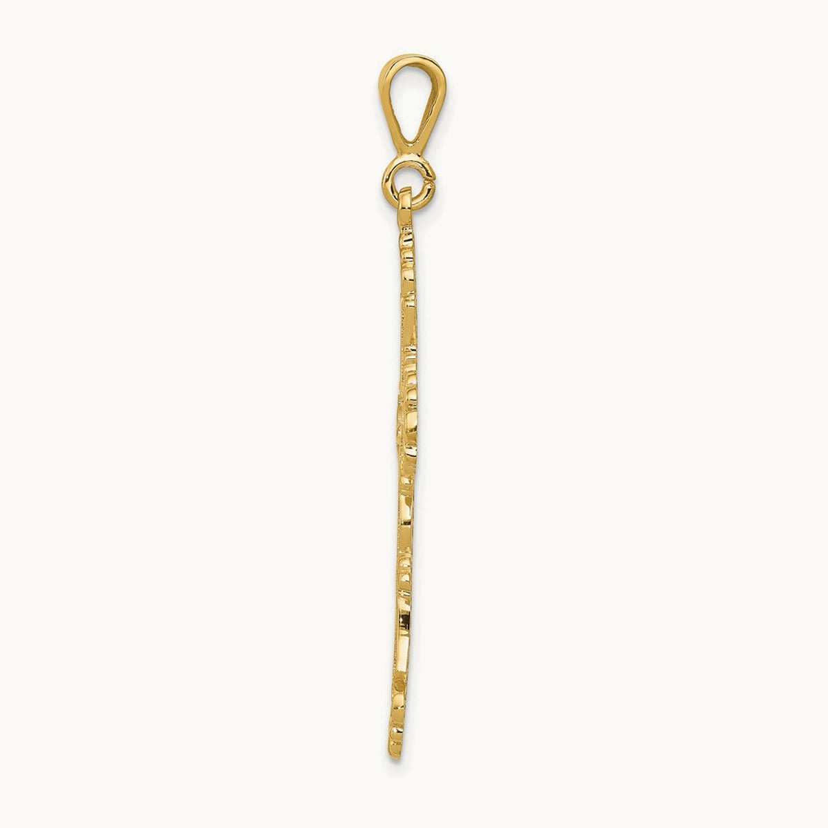 Fleur De Lis Cross Pendant, 14K