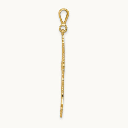 Fleur De Lis Cross Pendant, 14K