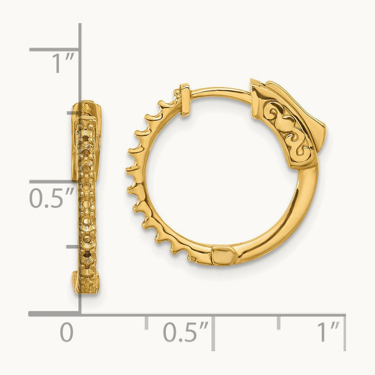 .44ct 22- Round Hoop w/ Safety Clasp Earring Mountings, 1.7mm, 14K