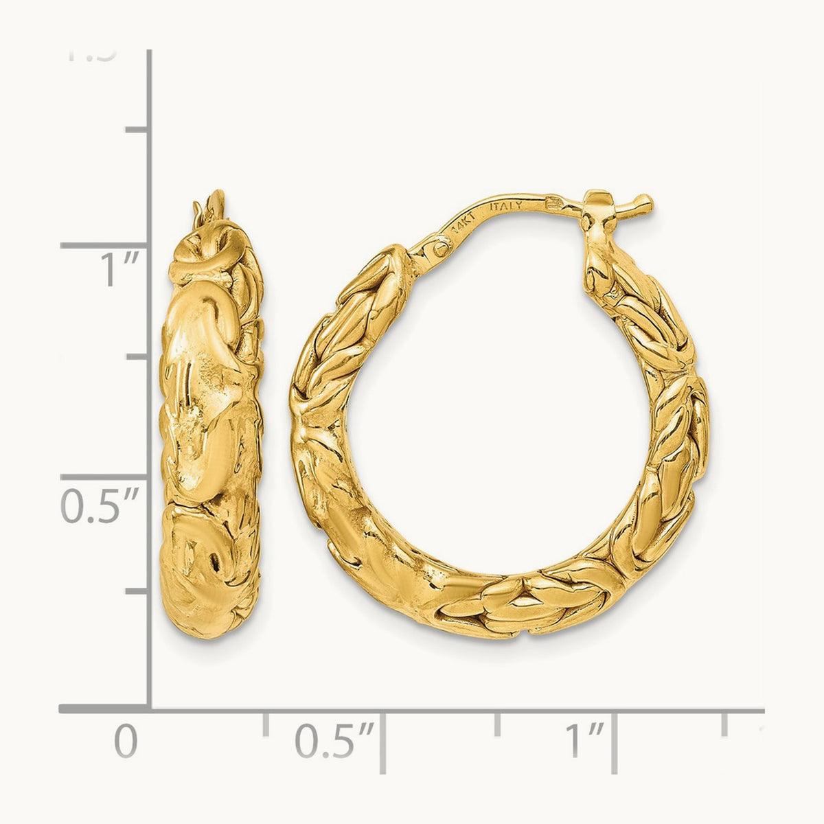 Polished Textured Hoop Earrings — Leslie's — photo set