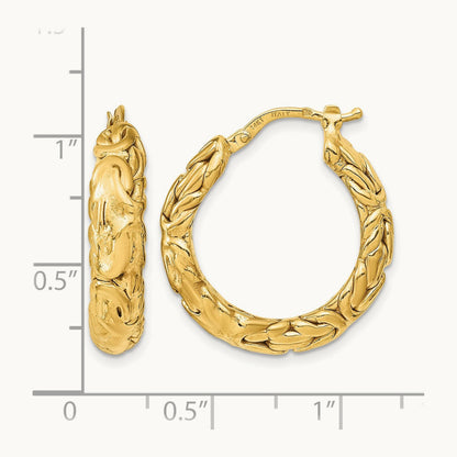 Polished Textured Hoop Earrings — Leslie's — photo set