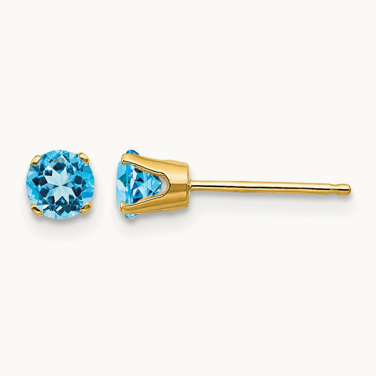 December/Blue Topaz Post Earrings — 4mm