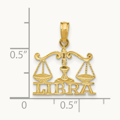 LIBRA Zodiac Charm — 14K Yellow Gold