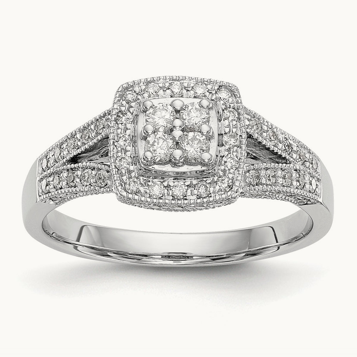 Complete Diamond Cluster Engagement Ring — photo set
