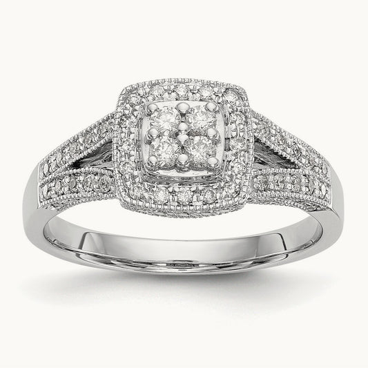 Complete Diamond Cluster Engagement Ring — photo set