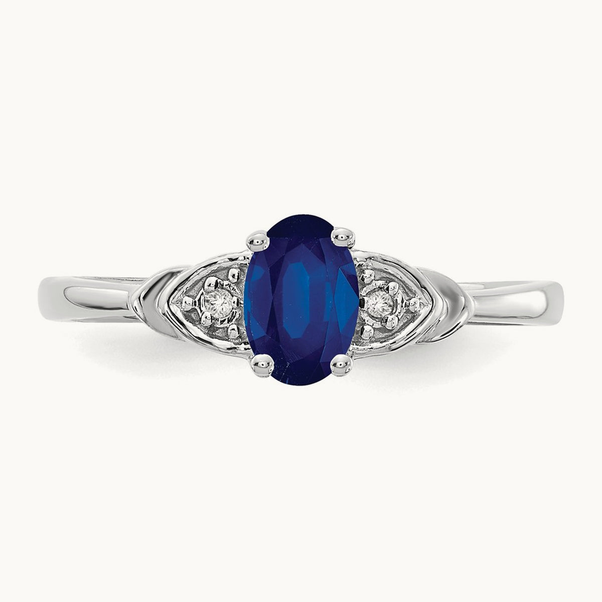 Sapphire and Diamond Ring — 14K White Gold