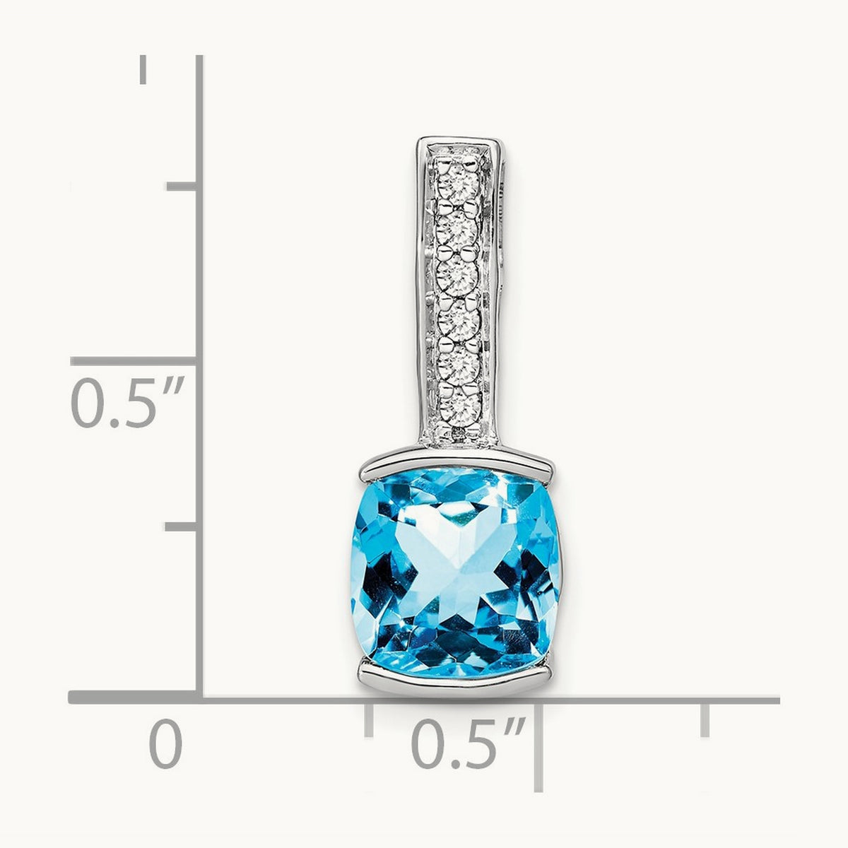Cushion Blue Topaz and Diamond Pendant — photo set