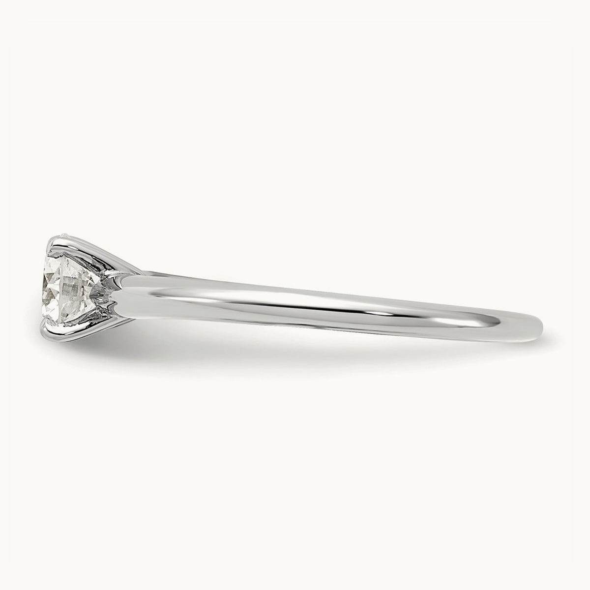 Round Solitaire Engagement Ring, 0.25-5.00 ct tw Lab-Grown Diamond — 1/2 ct, 14K White Gold