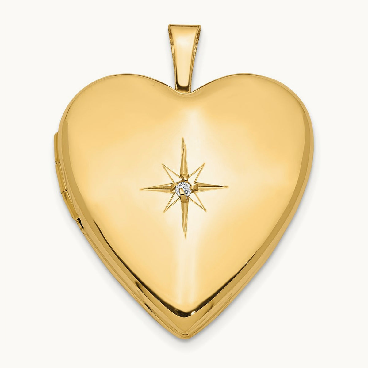 Diamond Heart Locket — 14K Yellow Gold