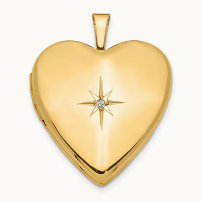 Diamond Heart Locket — 14K Yellow Gold
