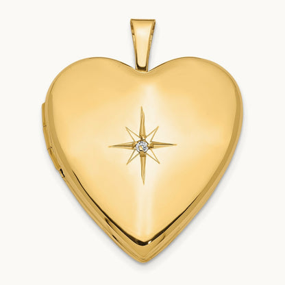 Diamond Heart Locket — 14K Yellow Gold