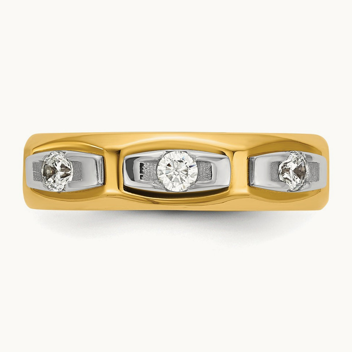14ktt IB Goodman Mens Satin Complete 1/3ct Diamond Ring