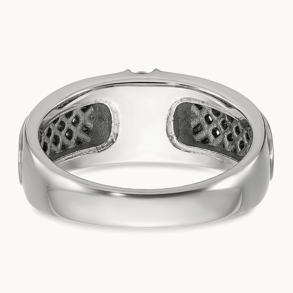 IBGoodman Men's w/Black Rhodium Diamond Complete Ring, 14K White Gold