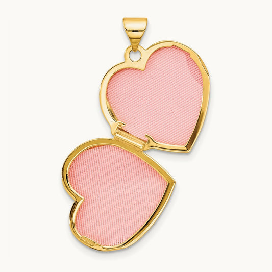 Diamond Always My Mom Heart Locket, 18mm, 14K with White Rhodium
