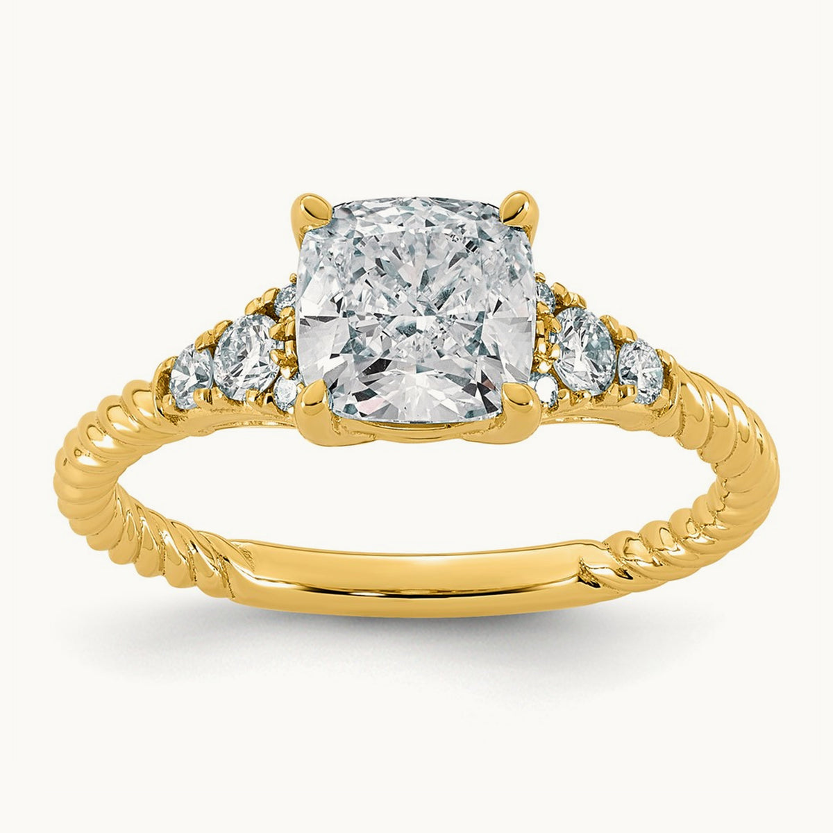 Cushion Center Engagement Ring, 1 3/4-4 ct Lab-Grown Diamond
