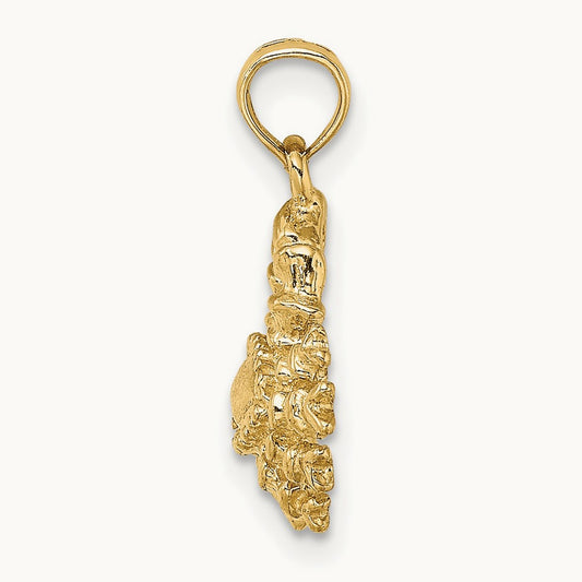 3-D Cancer Zodiac Charm, 14K