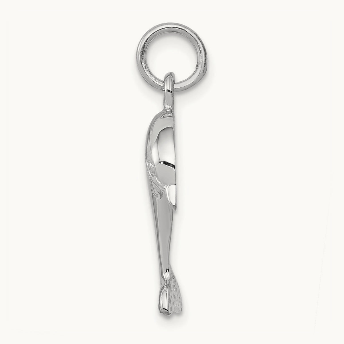 Dolphin Charm, 14K White Gold