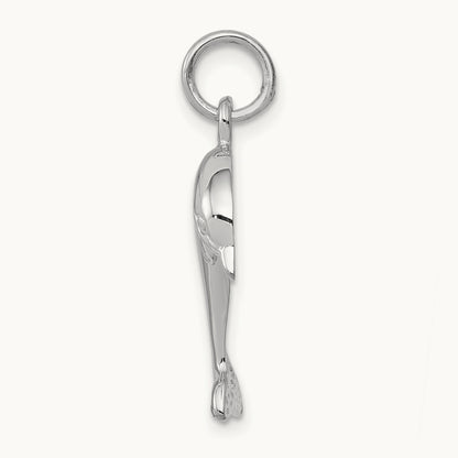 Dolphin Charm, 14K White Gold