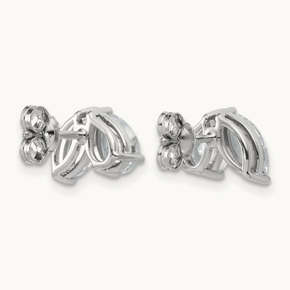 Marquise & Pear 2 Stone Post Earrings, 2.00 ct tw Lab-Grown Diamond