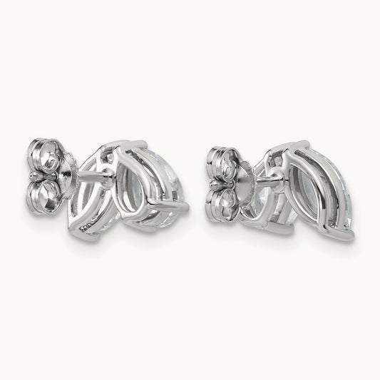 Marquise & Pear 2 Stone Post Earrings, 2.00 ct tw Lab-Grown Diamond