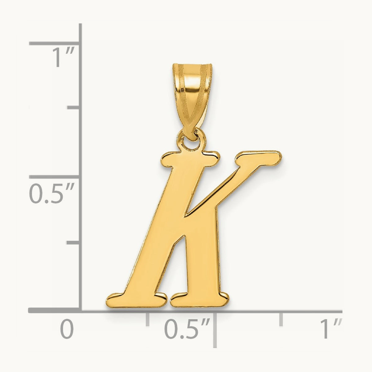 Polished Initial Pendant — K