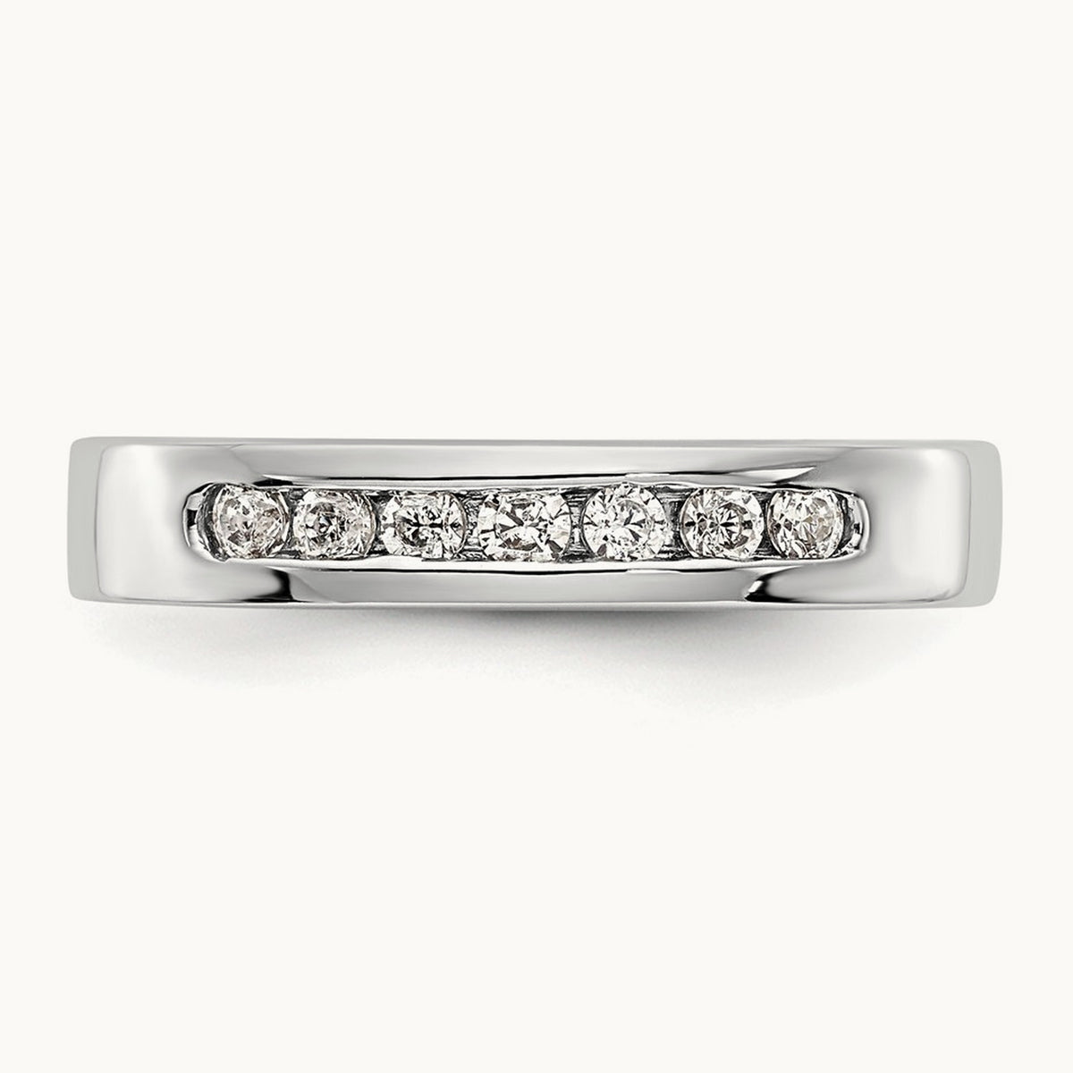 7-Stone Diamond Channel Band, Platinum