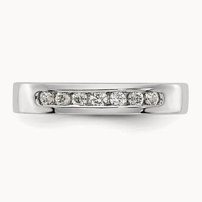 7-Stone Diamond Channel Band, Platinum