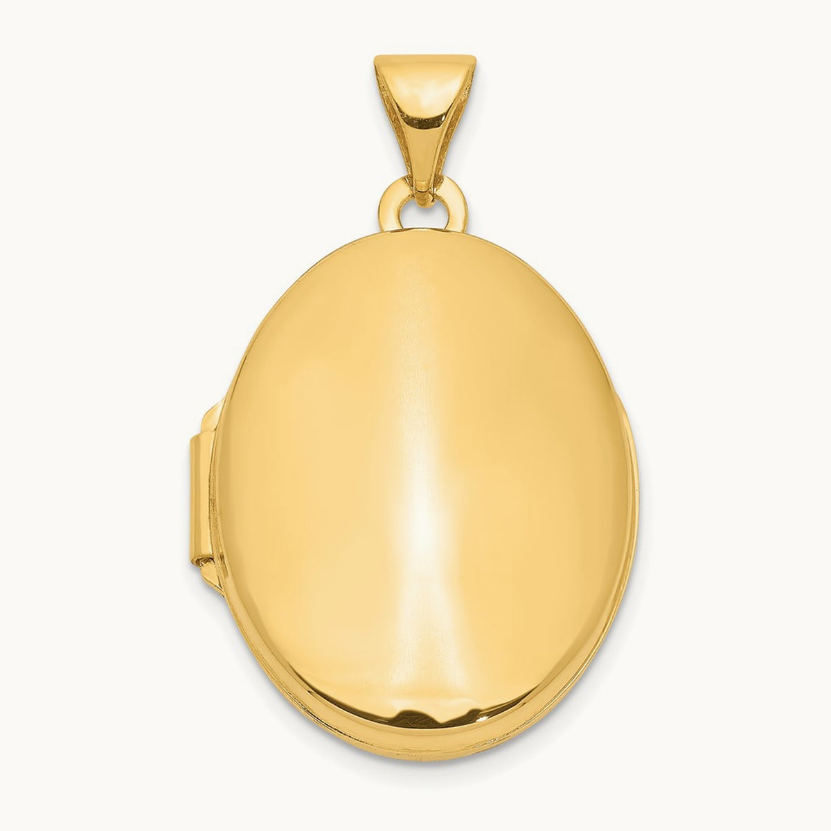 Polished Oval Locket — 14K Yellow Gold