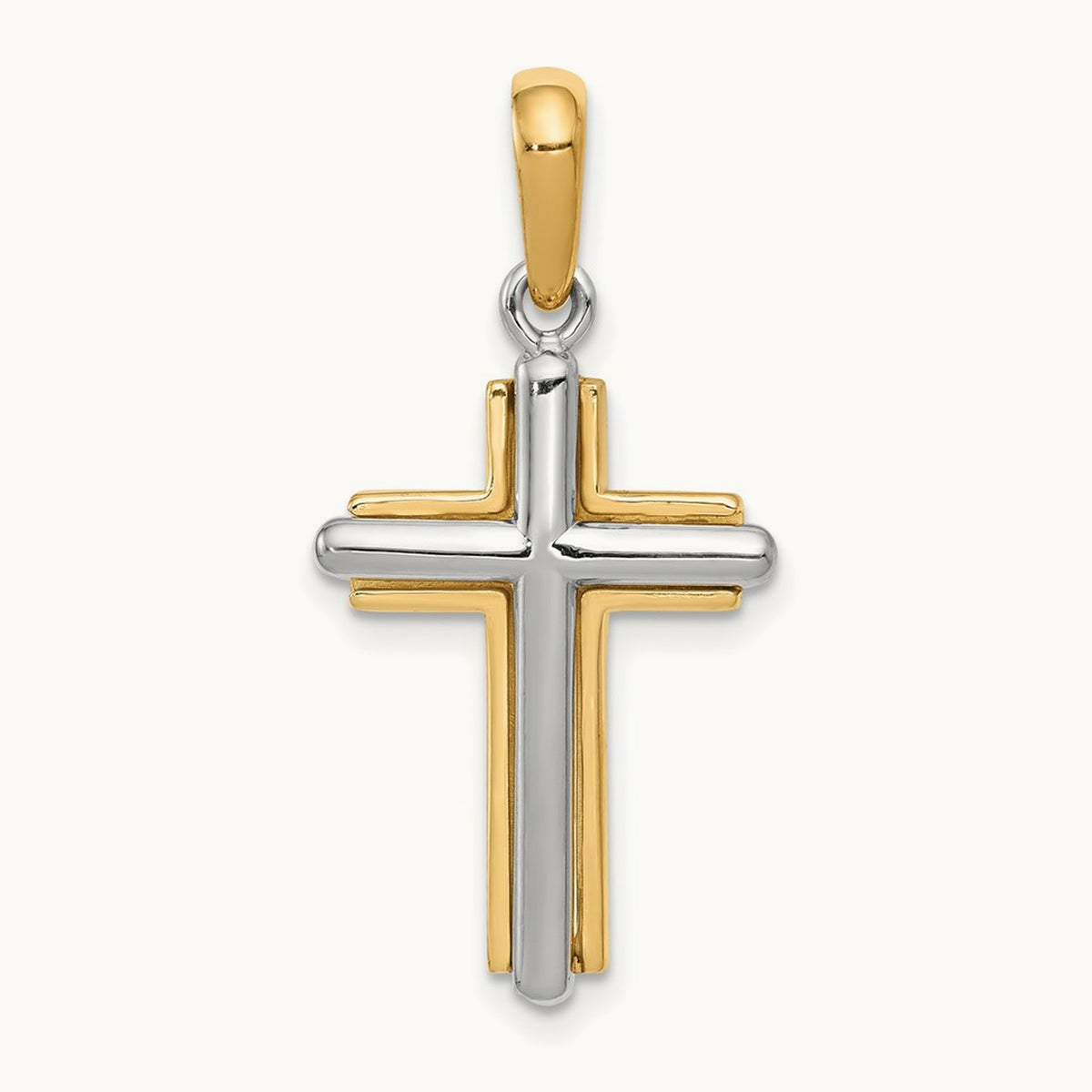 Cross Pendant, 14K Two-tone