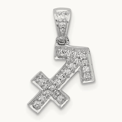 Diamond Sagittarius Zodiac Pendant, 14K White Gold