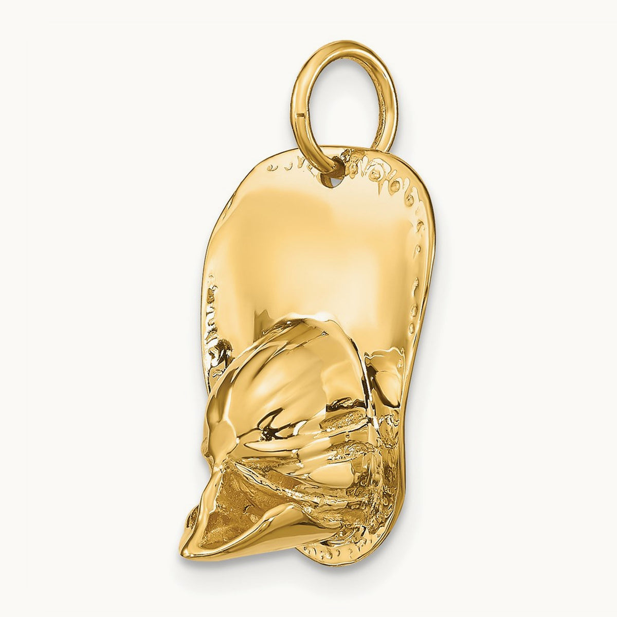 3-D Large Fireman's Hat Charm — 14K Yellow Gold
