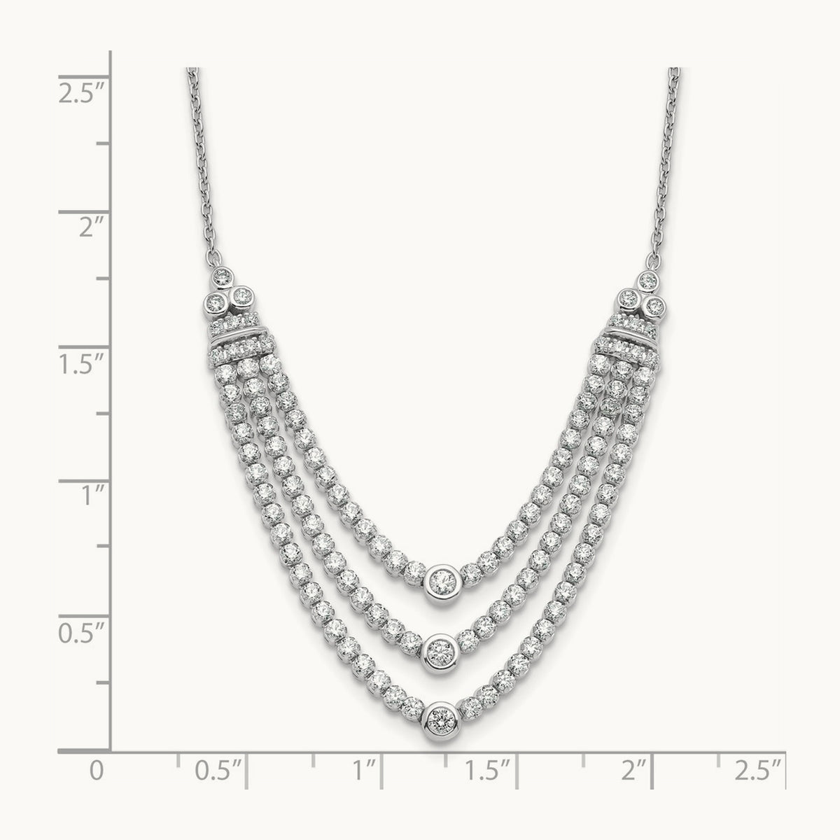 Triple Layer Necklace, 2.75 ct tw Lab-Grown Diamond