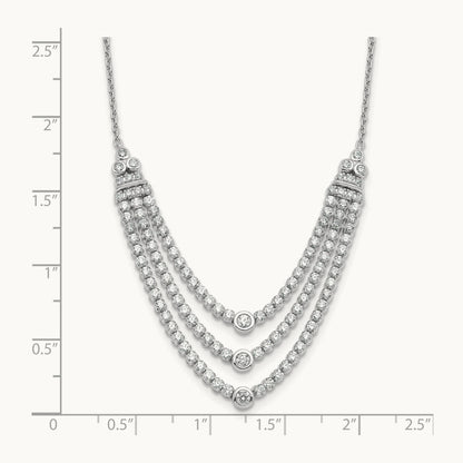 Triple Layer Necklace, 2.75 ct tw Lab-Grown Diamond