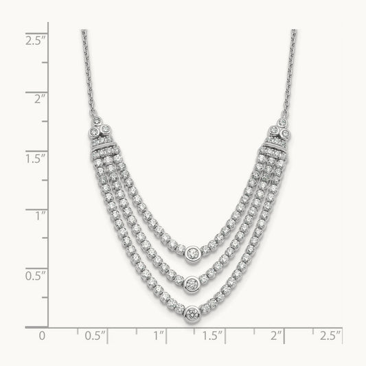 Triple Layer Necklace, 2.75 ct tw Lab-Grown Diamond