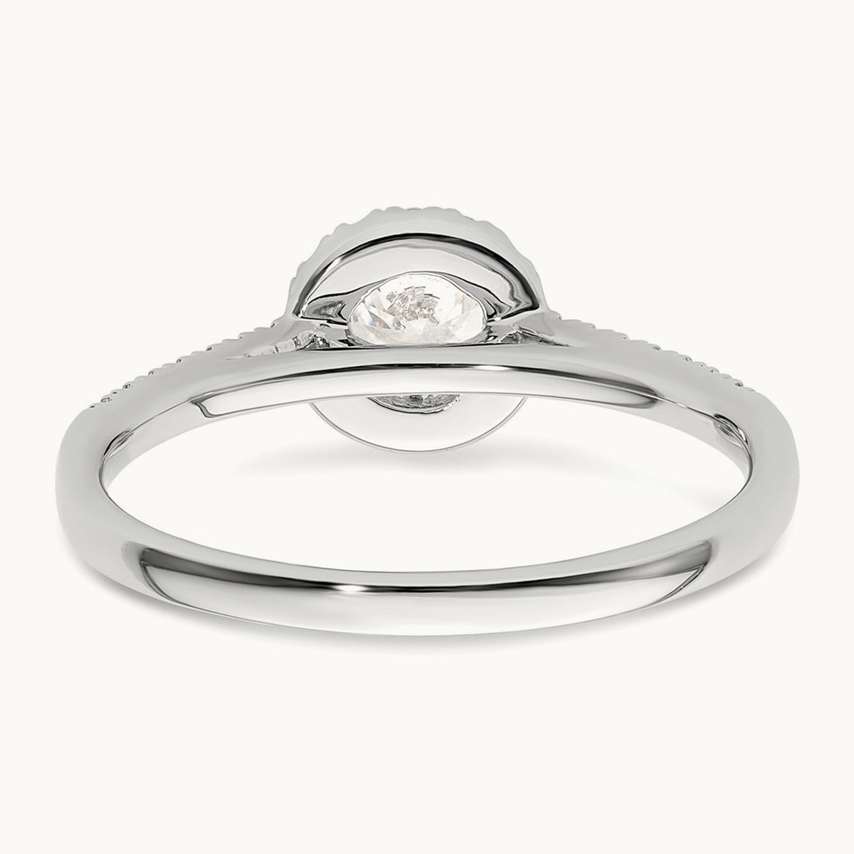 Round Semi-Mount Halo Engagement Ring, 0.15-0.50 ct tw — 1/6 ct, 14K White Gold