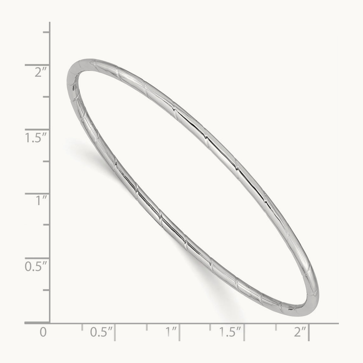 Grooved Slip-on Bangle — 14K White Gold