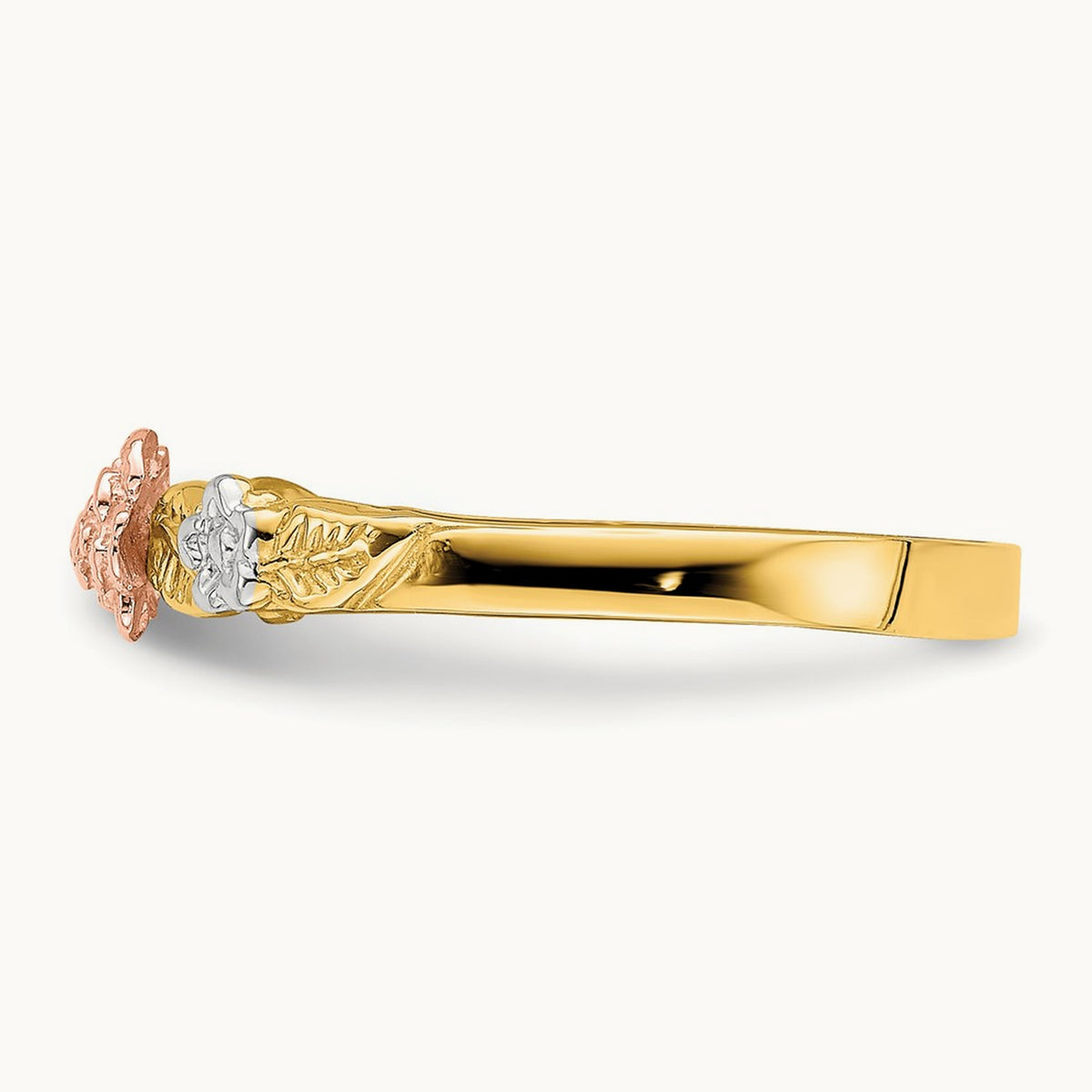 w/White Rhodium Flower Ring, 14K Two-tone