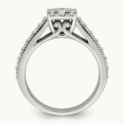Cluster Engagement Ring, 1.00 ct tw Lab-Grown Diamond