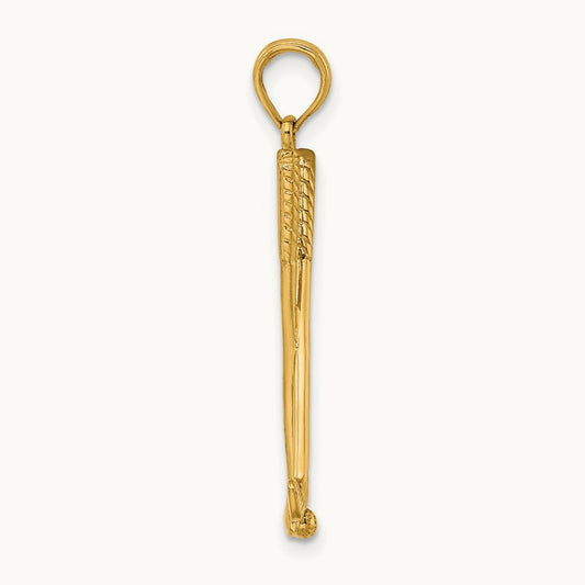 3-D Double Golf Clubs with Ball Charm, 14K