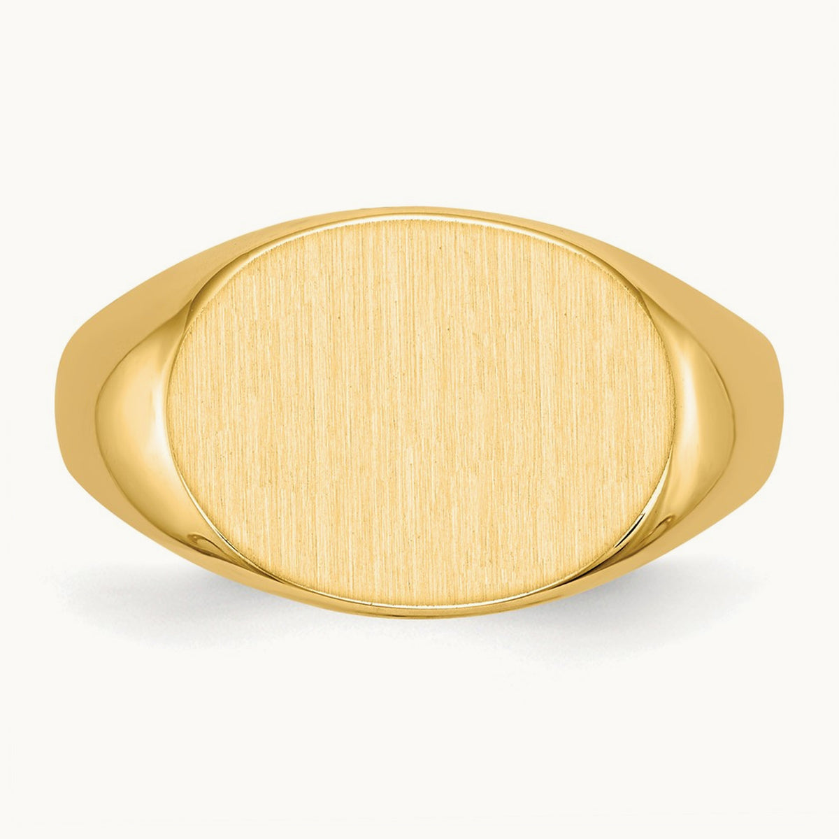 16.0x12. Closed Back Mens Signet Ring, 0mm, 14K