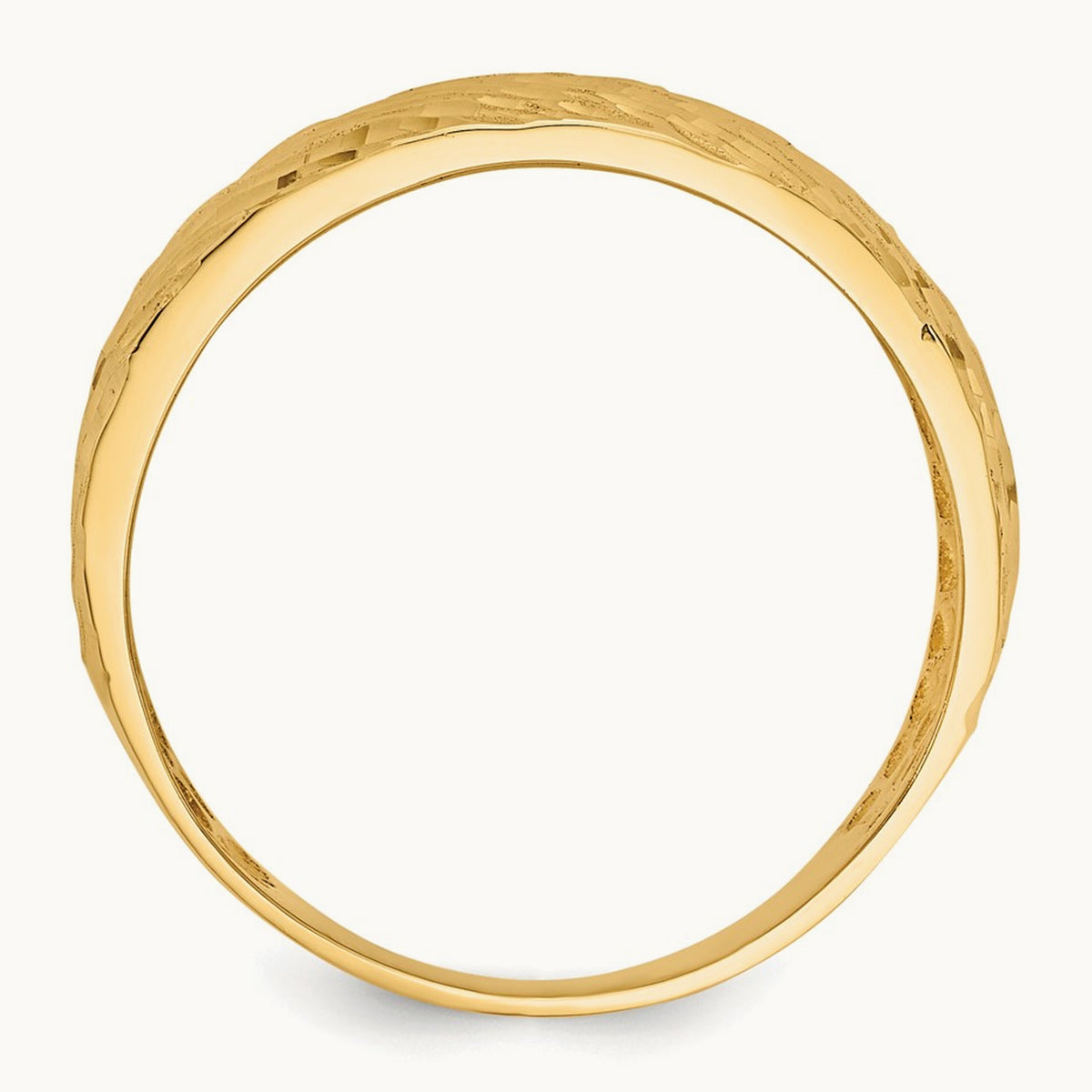 Polished Textured Dome Ring, 14K Gold