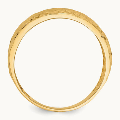 Polished Textured Dome Ring, 14K Gold