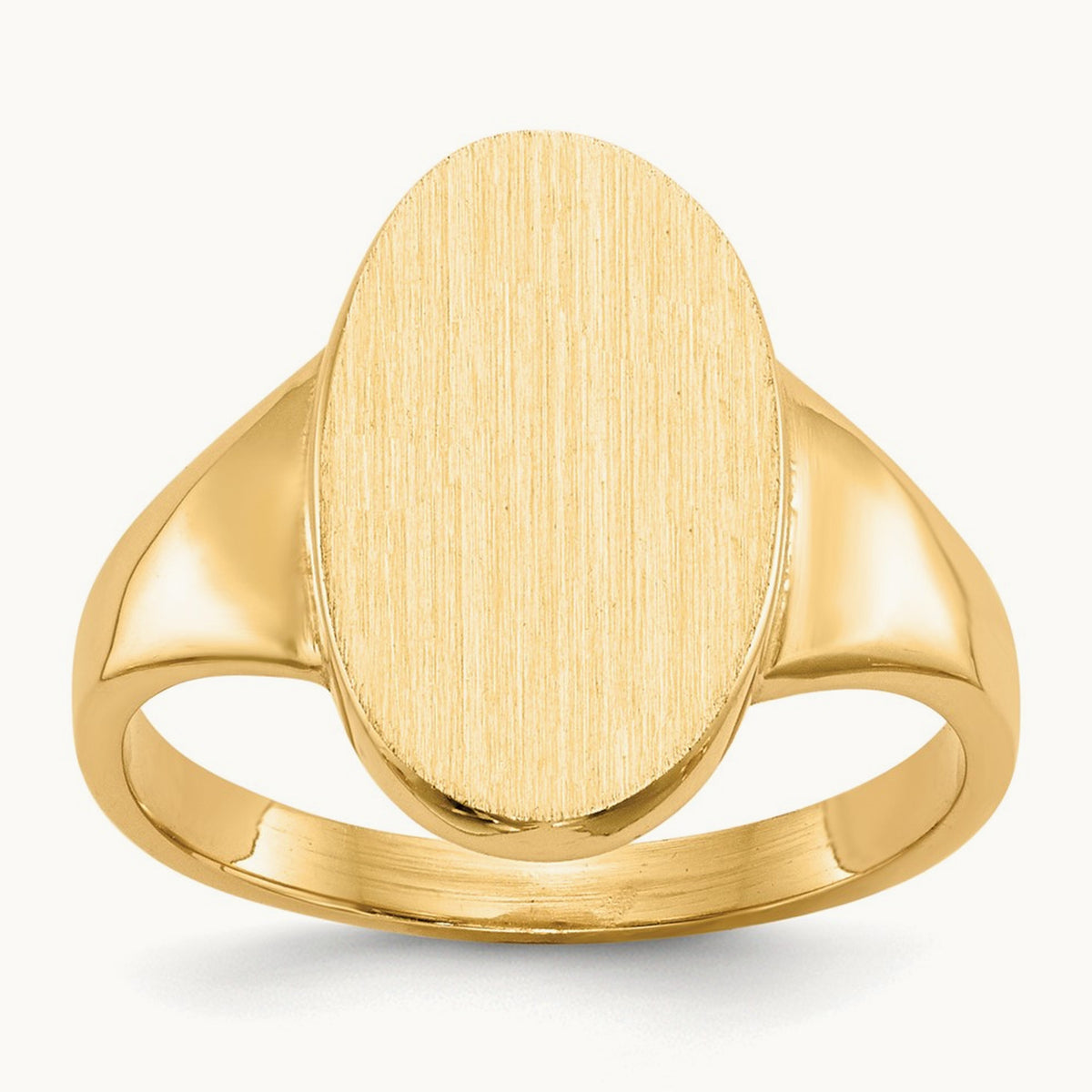 9.0x14. Closed Back Signet Ring, 5mm, 14K
