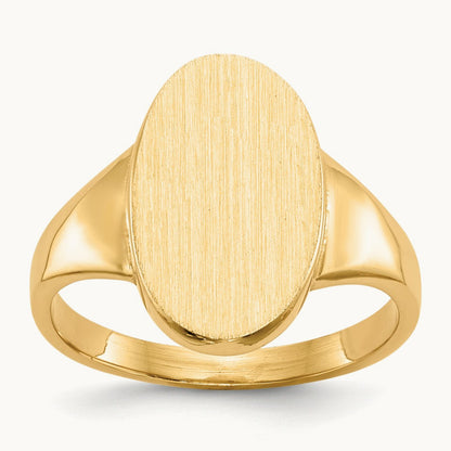 9.0x14. Closed Back Signet Ring, 5mm, 14K