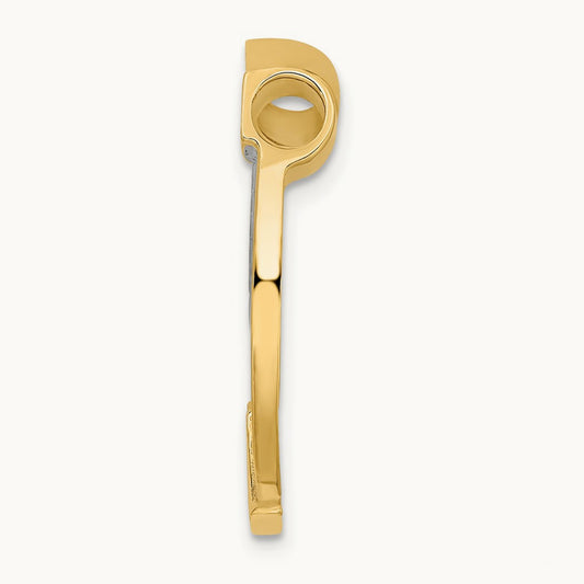 Horseshoe Chain Slide Charm — 14K Two-Tone Gold, 22.52mm