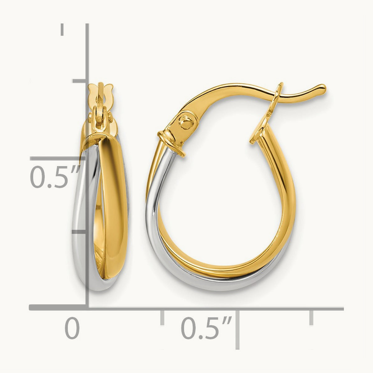 w/ Twisted Hoop Earrings — Leslie's — 16.9mm