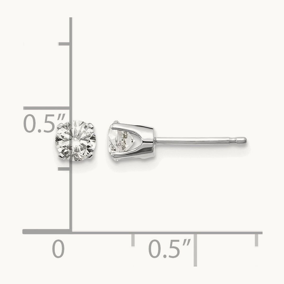 .60ct I2 K-L Diamond Stud Push-on Post Earrings, 14K White Gold